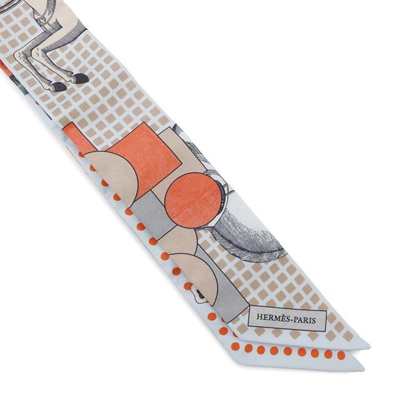 HERMES Twilly Cavalier en Form Silk HERMES Fall/Winter 2024 Silk100% Blue - Picture 4 of 4